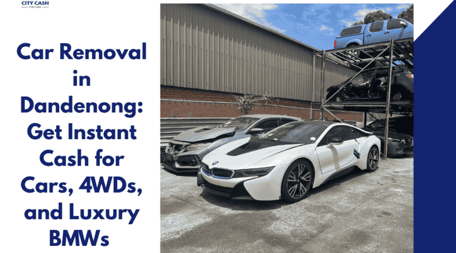 A luxury white BMW i8 and high-end vehicles parked at a professional salvage yard specializing in Car Removal in Dandenong.