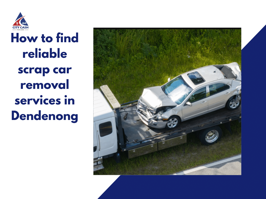 Damaged car being loaded onto a tow truck for free car removal in dendenog