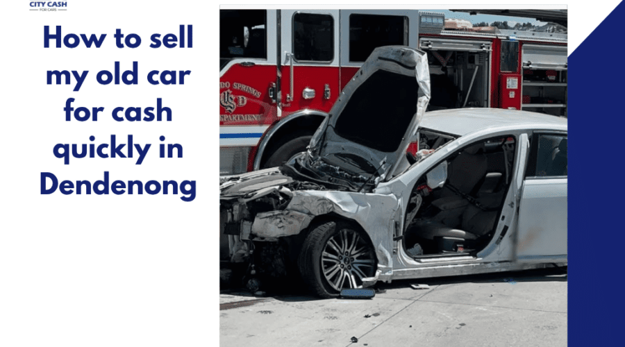 damaged car after accident with open hood being removed using free car removal in Dandenong service