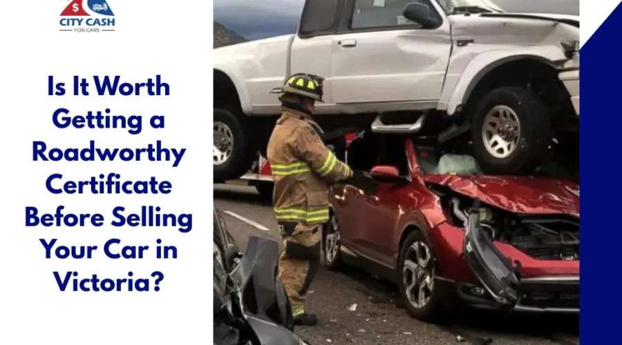 Damaged cars after an accident in Victoria before roadworthy inspection.