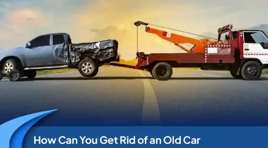 Tow truck removing an old damaged car in Melbourne